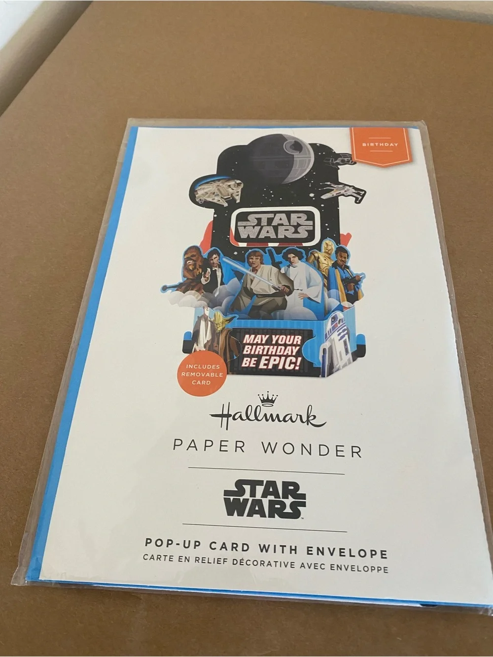 Hallmark Star Wars Blue R2-D2 & Death Star Pop-Up Birthday Card NEW paper wonder